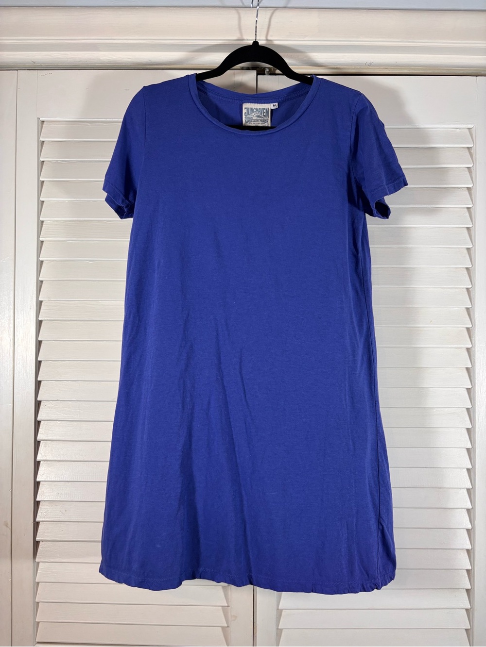 Jungmaven Hemp Organic Cotton A-Line T-Shirt Dress Blue Medium